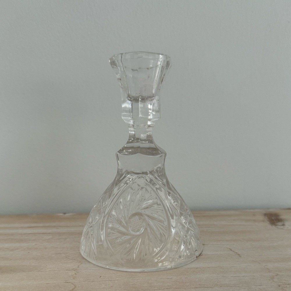 Crystal candle stick holder, excellent condition.